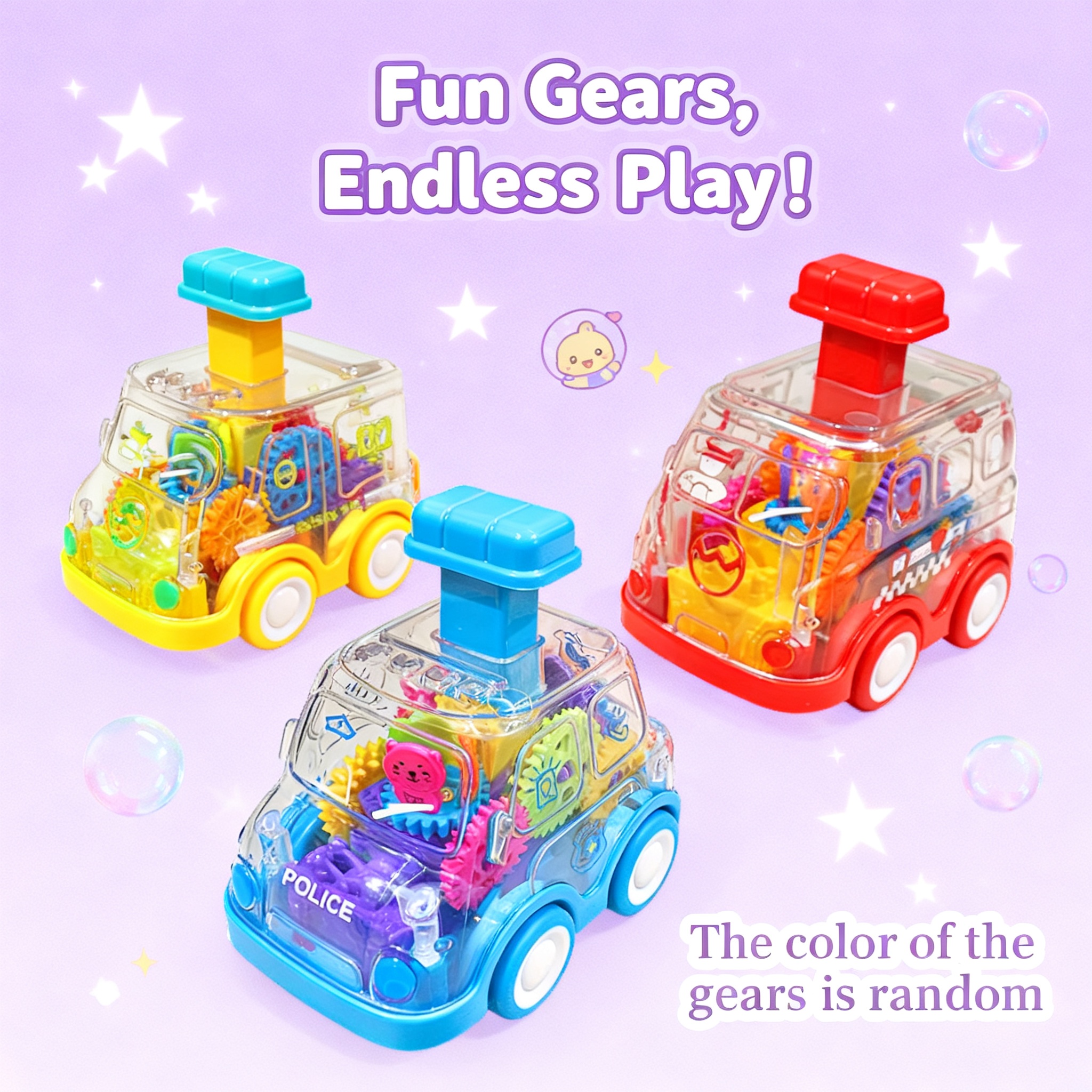 Car Accessories For Boys - Transparent Inertia Rebound Car Toy Cartoon