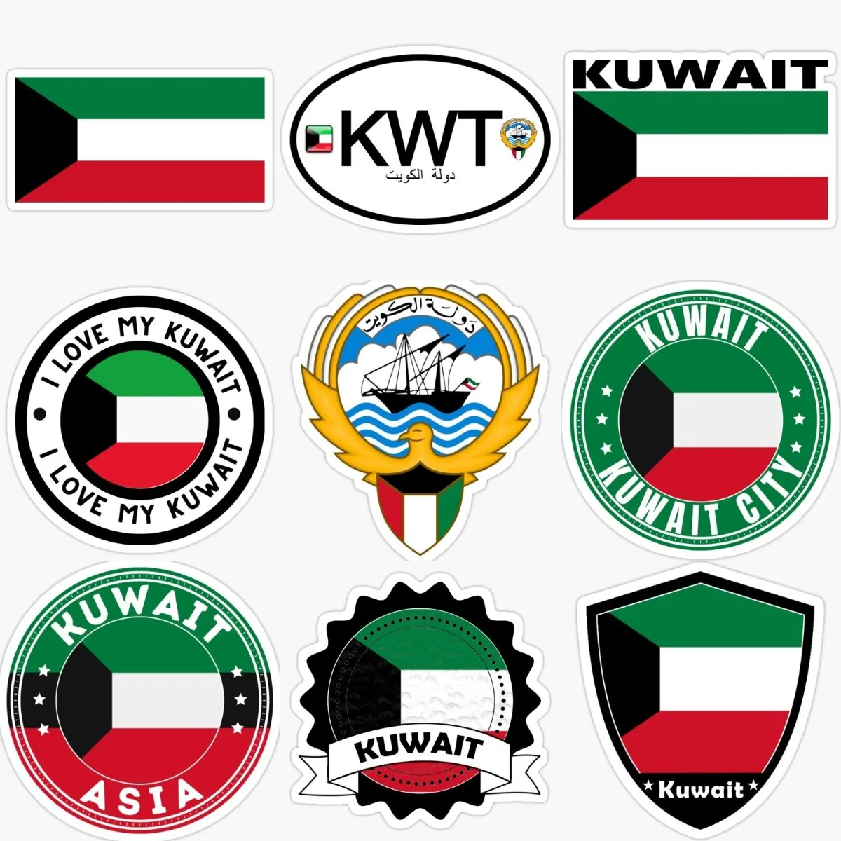 Car Accessories Kuwait - KWT Kuwait Flag National Emblem Creative