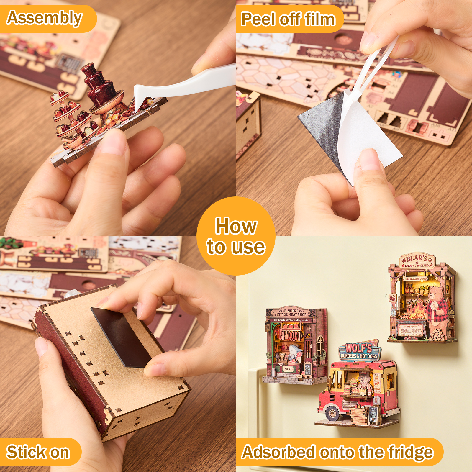 Fridge Magnet DIY 3D Wooden Pu - Car Accessories Bali reseña y precio