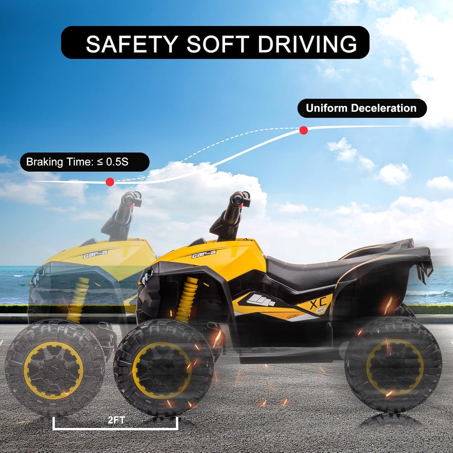 12V Kids Ride On ATV, 4 Wheele - Car Accessories For Boys reseña y precio