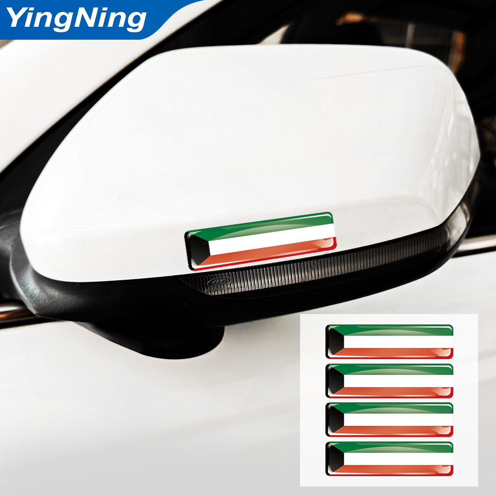 4PCS Kuwait Flag Sticker Epoxy - Car Accessories Kuwait reseña y precio