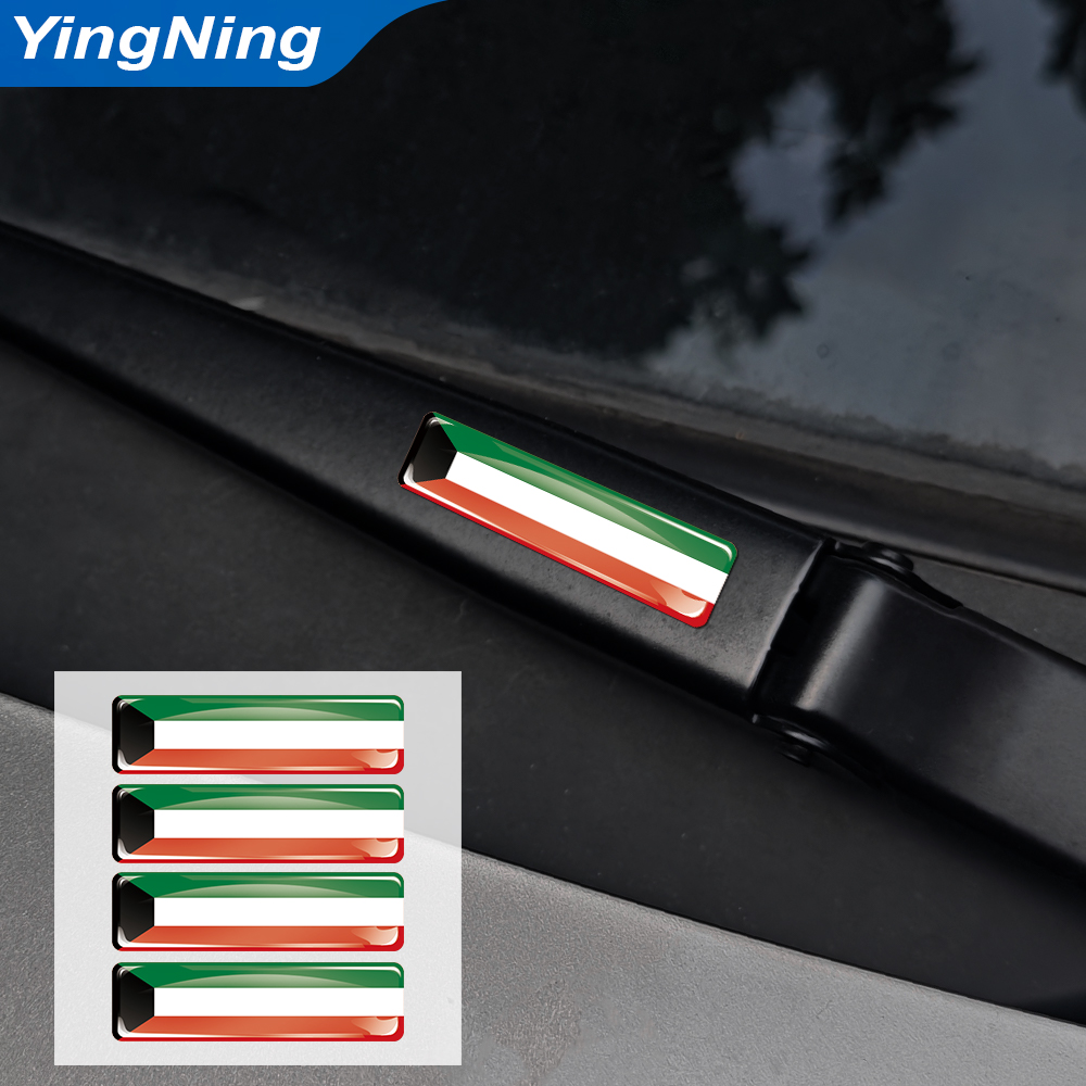 4PCS Kuwait Flag Sticker Epoxy - Car Accessories Kuwait reseña y precio