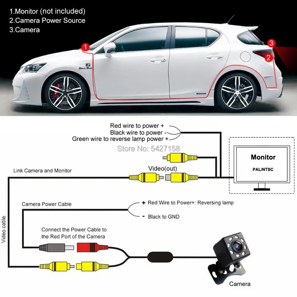 Car camera CVBS HD night marke - Market Car Accessories reseña y precio