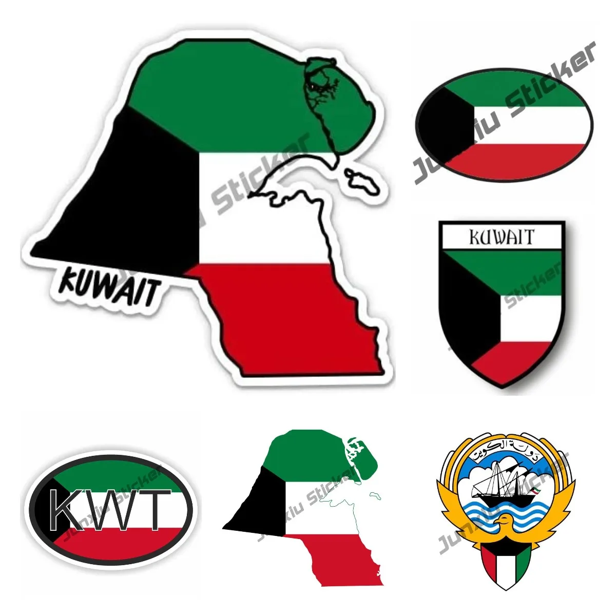 Kuwait Map with Flag Vinyl Sti - Car Accessories Kuwait reseña y precio