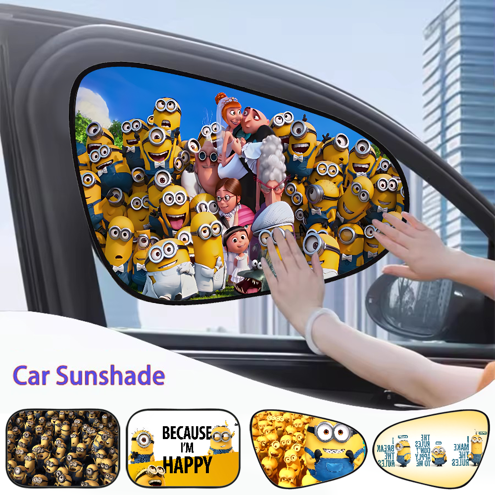 CARTOON M-Miniones Car Side Wi - Automatic Car Sunshade reseña y precio