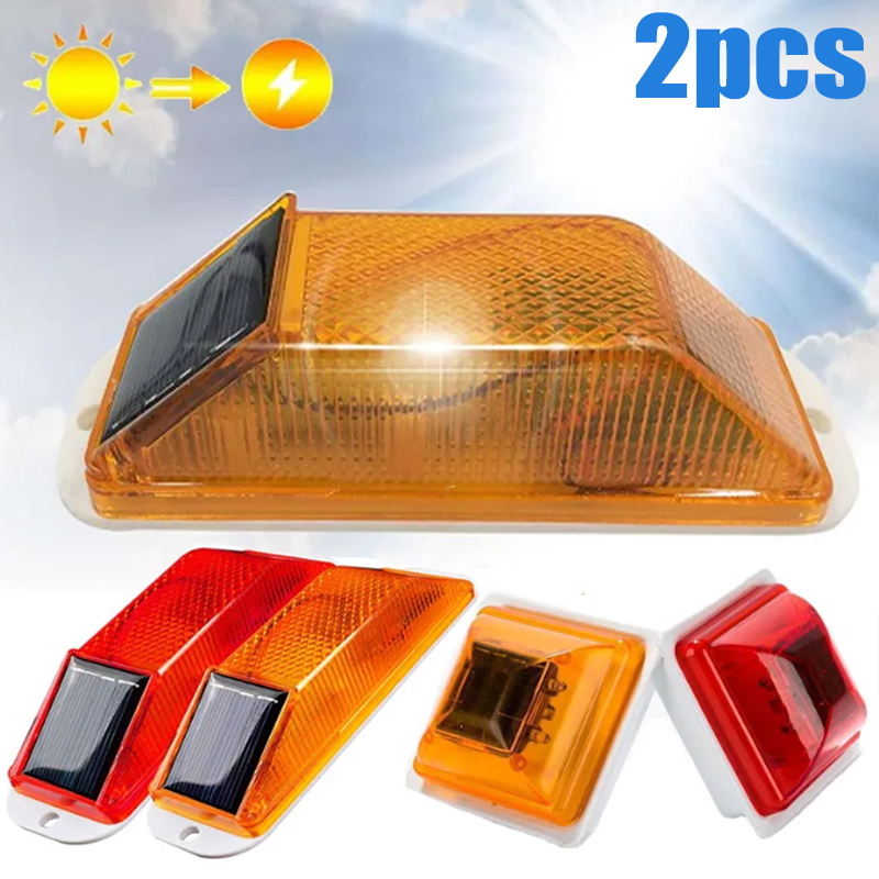 2Pcs Solar Strobe Warning Ligh - Car Accessories For Night Driving reseña y precio