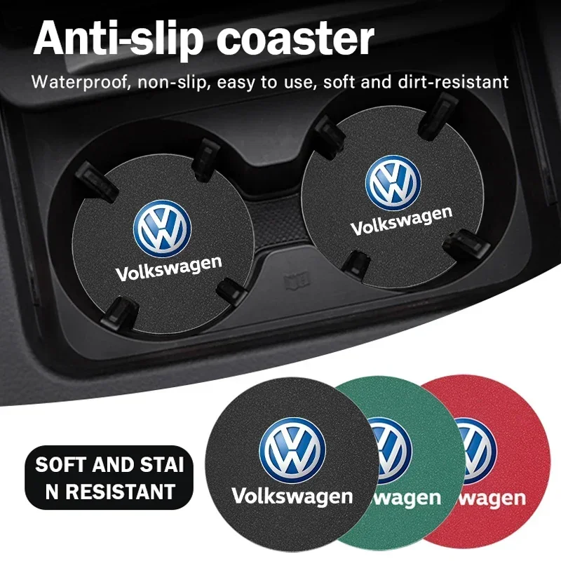 2Pcs Car Water Cup Mat Suede N - Car Accessories Logo reseña y precio
