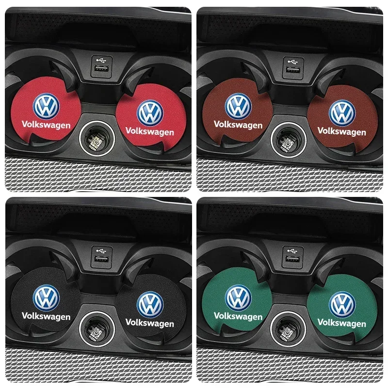 2Pcs Car Water Cup Mat Suede N - Car Accessories Logo reseña y precio
