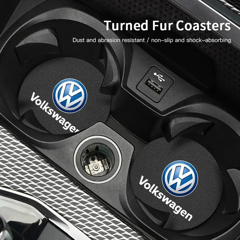 2Pcs Car Water Cup Mat Suede N - Car Accessories Logo reseña y precio