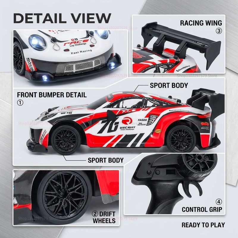 New 1:24 Scale Mini RC Drift C - Car Accessories For Night Driving reseña y precio