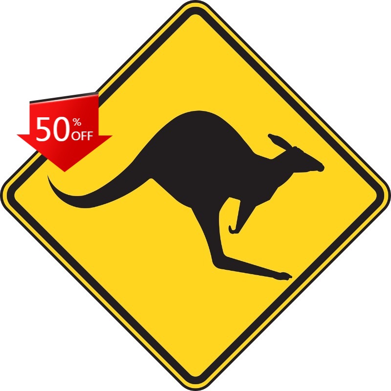 Kangaroo Sticker Crossing Sign - Car Accessories Australia reseña y precio