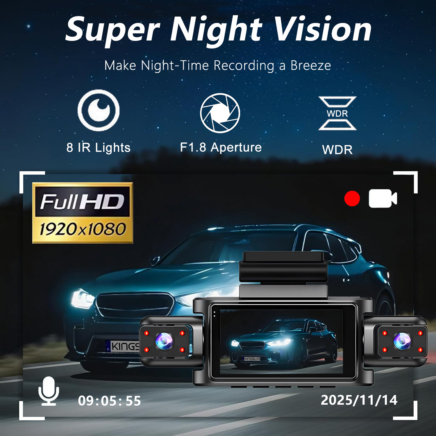Dashcam for cars 4 Channel Bla - Car Accessories For Night Driving reseña y precio