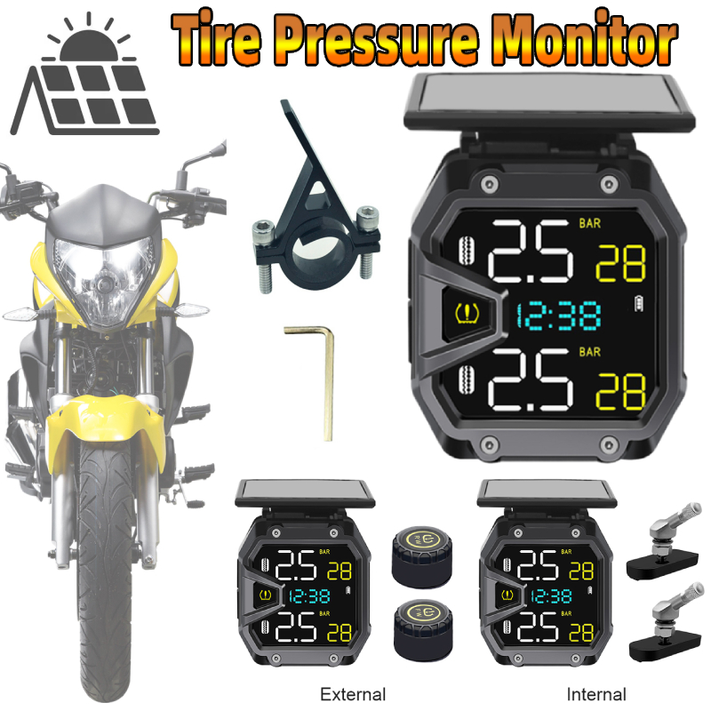 Motorcycle TPMS Solar Power Bi - Tire Pressure Monitor reseña y precio