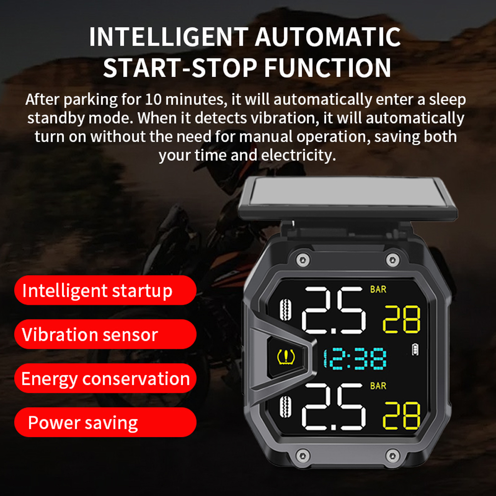 Motorcycle TPMS Solar Power Bi - Tire Pressure Monitor reseña y precio