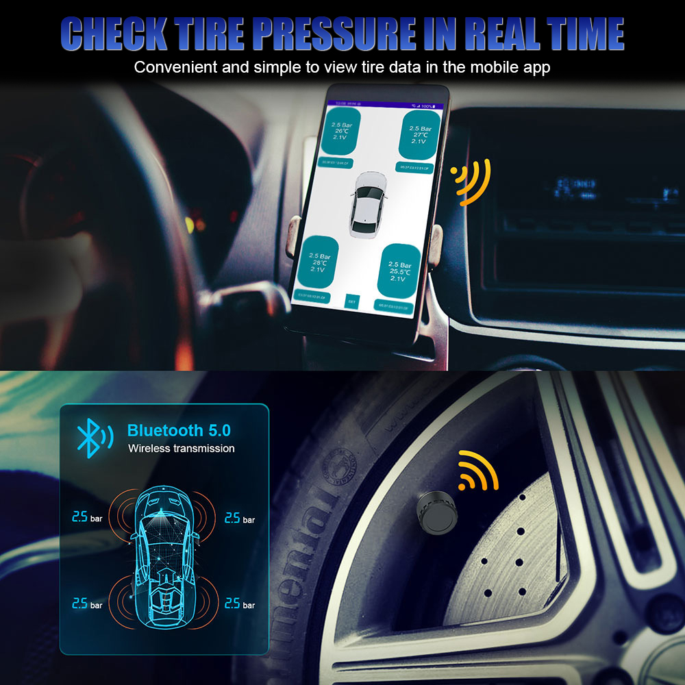 Bluetooth 5.0 Sensors Motorcyc - Tire Pressure Monitor reseña y precio