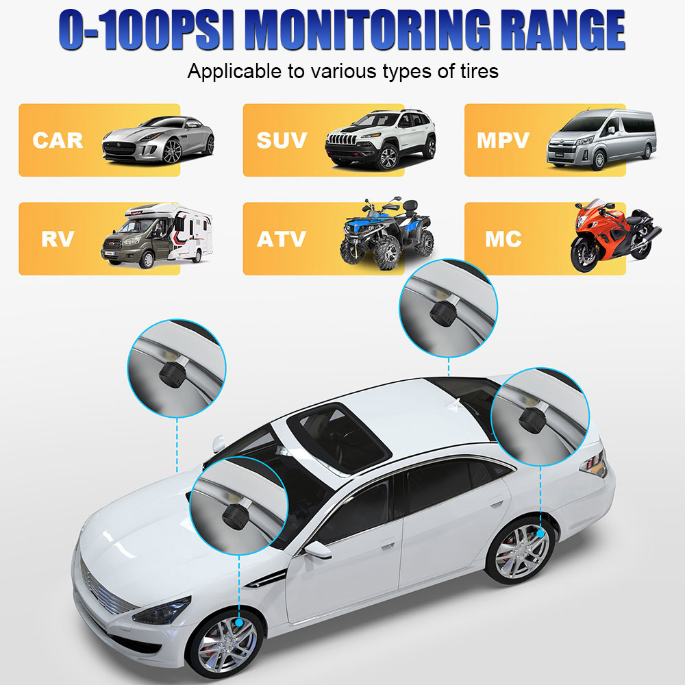 Bluetooth 5.0 Sensors Motorcyc - Tire Pressure Monitor reseña y precio