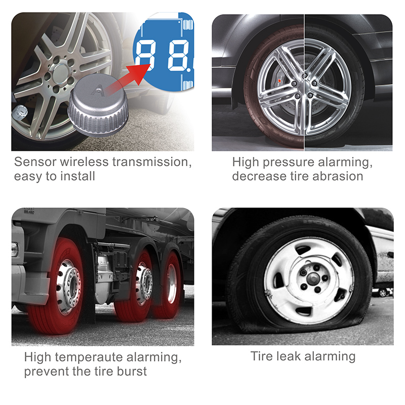 Universal Solar Power Car TPMS - Tire Pressure Monitor reseña y precio