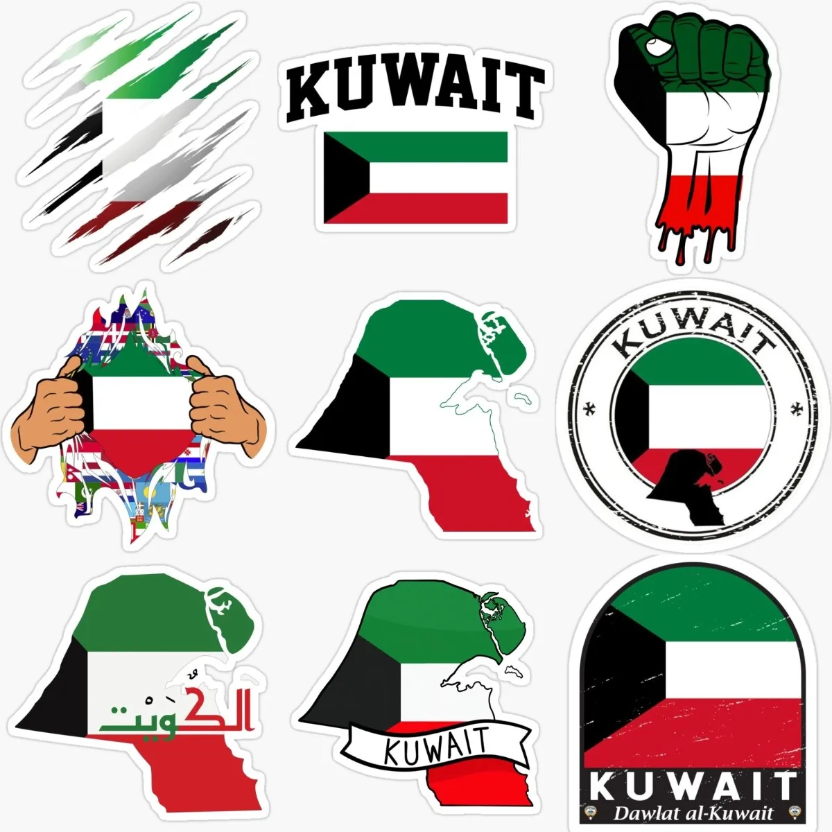 KWT Kuwait Flag Map Emblem Cre - Car Accessories Kuwait reseña y precio