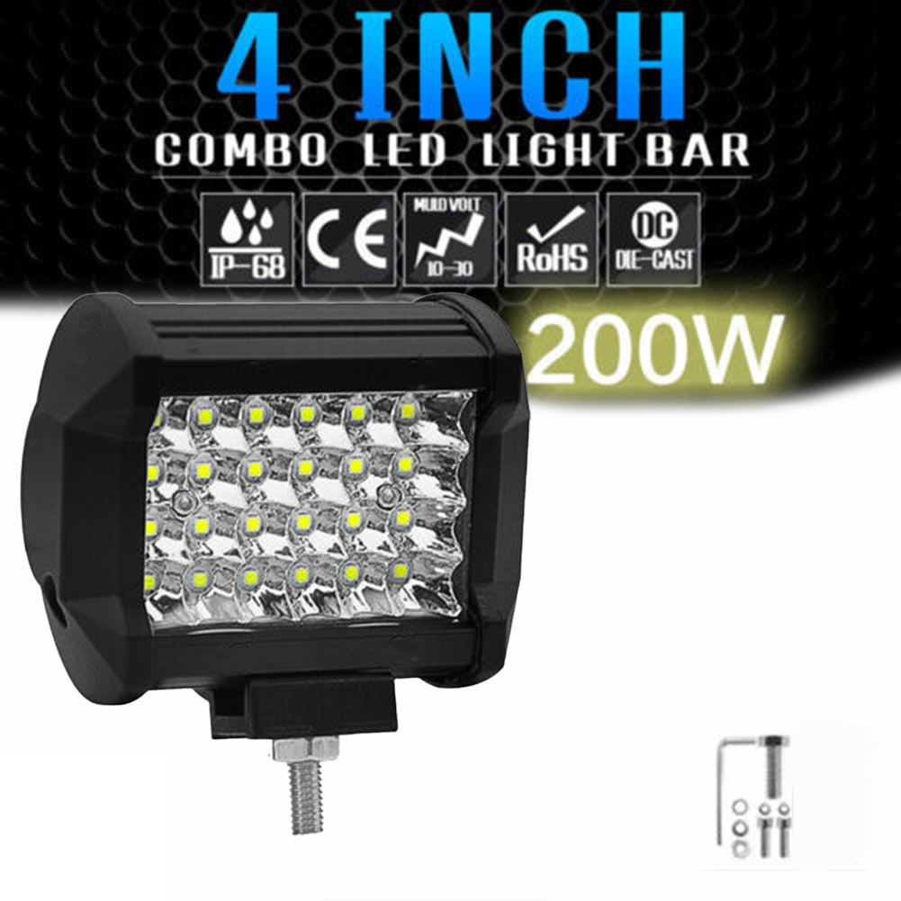 Car LED Bar Work Light 72W Squ - Car Accessories For Night Driving reseña y precio